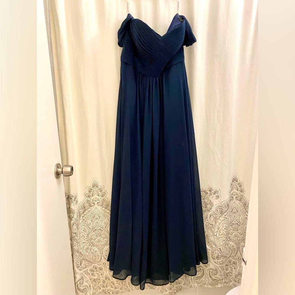 A-Line Off the Shoulder Floor Length Chiffon Bridesmaid Dress with Ruffle